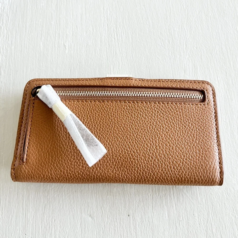 NWT: Vera Bradley Leather Finley Wallet in Fresh Coconut With Camel - Picture 2 of 10